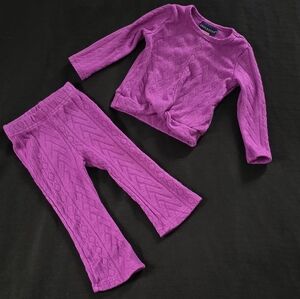 Purple Shirt And Flare Pant Set, 9-12 Months